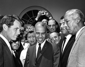 U.S. Attorney General Robert F. Kennedy meeting with civil rights leaders Martin Luther King, Jr.,