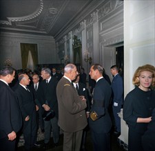 President of France, General Charles de Gaulle, visiting with Prince Philip, Duke of Edinburgh,