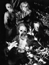 Group of ghouls, on-set of the film, "Return of the Living Dead", photo by Rory Flynn, Orion