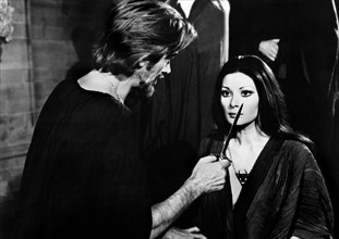 Julian Ugarte, Edwige Fenech, on-set of the Italian film, "All The Colors Of The Dark", original