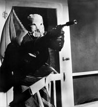 Bud Davis, on-set of the film, "The Town That Dreaded Sundown", American International Pictures,