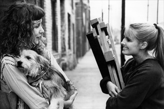 Laraine Newman, Ami Dolenz, on-set of the film, "Witchboard 2: The Devil's Doorway", Republic