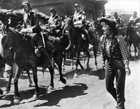 Jean Arthur, on-set of the western film, "Arizona", Columbia Pictures, 1940