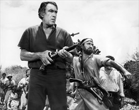 Anthony Quinn, on-set of the western film, "Guns For San Sebastian", French title", "La Bataille de