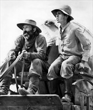 Raymond Guth (left), Gary Grimes (right), on-set of the western film, "The Culpepper Cattle Co.",