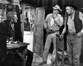 John Anderson, Glenn Ford, Arthur Kennedy, on-set of the western film, "Day Of The Evil Gun", MGM,