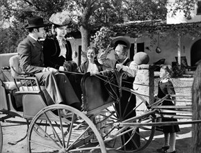 Turhan Bey, Susanna Foster, on-set of the western film, "Frisco Sal", Universal Pictures, 1945