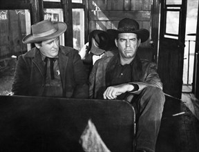 Francis De Sales, Fred MacMurray, on-set of the western film, "Face Of A Fugitive", Columbia