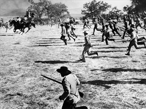 Battle of San Jacinto, on-set of the western film, "The First Texan", Allied Artists, 1956