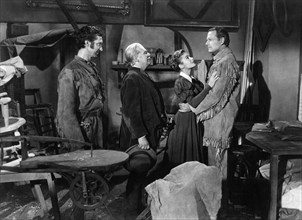 James Griffith, Wallace Ford, Felicia Farr, Joel McCrae, on-set of the western film, "he First