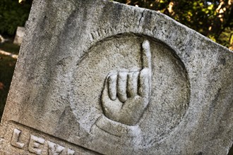 Old headstone at cemetery