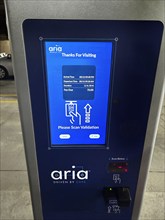 Aria self-pay parking kiosk, Courtyard Brookline Boston, Marriott Hotel, Brookline, Massachusetts,