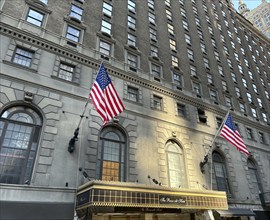 Roosevelt Hotel migrant arrival Center, building exterior, New York City, New York, USA