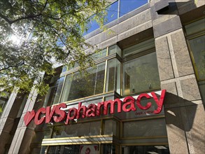 CVS Pharmacy and convenience store, building exterior, New York City, New York, USA