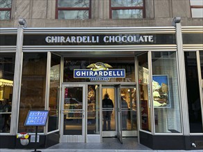 Ghirardelli Chocolate Shop, building exterior, Empire State Building, New York City, New York, USA