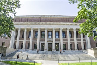 The Harry Elkins Widener Memorial Library, building exterior, Harvard Yard, Harvard University,