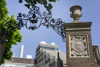 Science Center and campus gate entrance, Harvard University, Cambridge, Massachusetts, USA