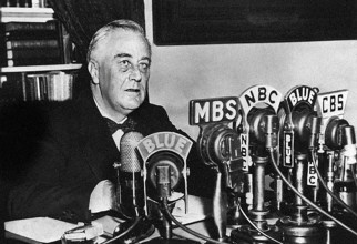 U.S. President Franklin D. Roosevelt giving radio address regarding his state of the union message