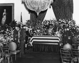 U.S. President Franklin D. Roosevelt's funeral services, East Room, White House, Washington, D.C.,