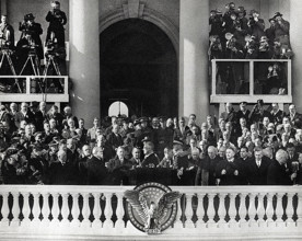 U.S. President Franklin D. Roosevelt taking oath of office from Chief Justice Charles Evan Hughes