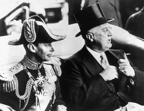 U.S. President Franklin D. Roosevelt and King George VI as they drive from Union Station to White