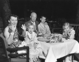 U.S. President Dwight D. Eisenhower and U.S. First Lady Mamie Eisenhower spending weekend vacation