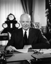 U.S. President Dwight D. Eisenhower seated at his desk, White House, Washington, D.C., USA, U.S.