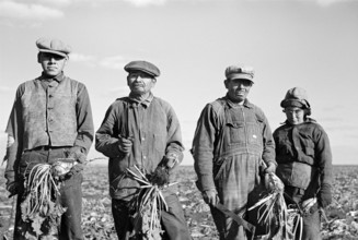 Mexican sugar beet workers,  East Grand Forks, Minnesota, USA, Russell Lee, U.S. Farm Security