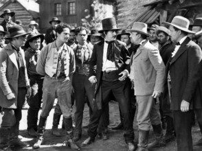 James Rennie, George Cooper, on-set of the western film, "The Girl Of The Golden West", First