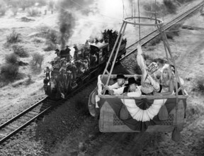 Sam Jaffe, Zero Mostel, Norman Alden, Kim Novak, on-set of the western film, "The Great Bank