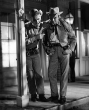 Tab Hunter, James Darren, on-set of the western film, "Gunman's Walk", Columbia Pictures, 1958