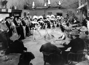 Saloon dancers, on-set of the western film, "In Old New Mexico", Monogram Pictures, 1945