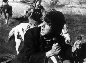 Dustin Hoffman,  on-set of the western film, "Little Big Man", National General Pictures, 1970