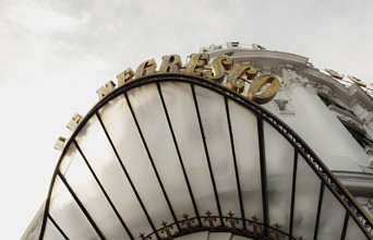 Art Deco hotel entrance, Hotel Le Negresco, Nice, France