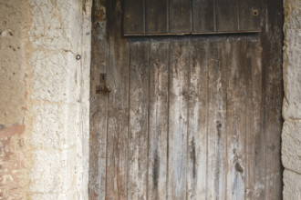 Weathered wood door