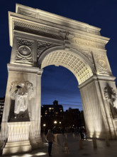 Washington Square Arch at night, Washington Square Park, Greenwich Village, New York City, New