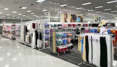 Target department store, interior view of clothes merchandise