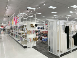 Target department store, interior view of clothes merchandise