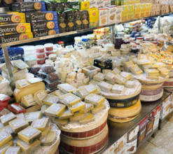 Grocery store cheese section