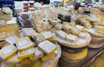 Grocery store cheese section