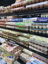 Grocery store egg section