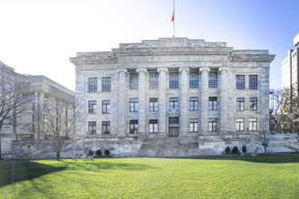 Harvard Medical School, building exterior and quadrangle, Boston, Massachusetts, USA