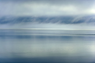 Scenic waterscape with dramatic clouds and sky, East Grand Traverse Bay, Traverse City, Michigan,