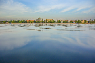 View of Traverse City, Michigan, USA from West Bay