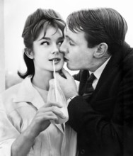 Shirley Anne Field, Robert Stephens, on-set of the film, "Lunch Hour", Bryanston Films, 1962