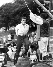 Kirk Douglas (about to be hanged), on-set of the film, "The Devil's Disciple", United Artists, 1959