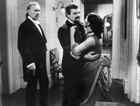 Ralph Richardson, Anthony Hopkins, Clair Bloom, on-set of the film, "A Doll's House", directed by