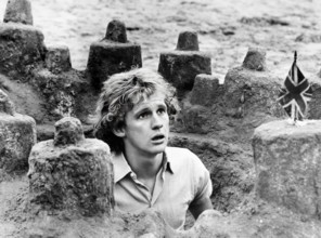 Peter Firth, on-set of the film, "Equus", United Artists, 1977
