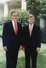 U.S. President George H.W. Bush, U.S. Vice President Dan Quayle, official portrait, White House