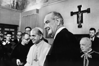 U.S. President Lyndon B. Johnson meeting with Pope Paul VI, Vatican City, Yoichi R. Okamoto, White